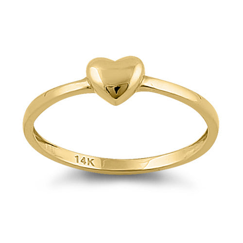 Puffy Heart Ring - 14K Yellow Gold