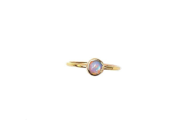 Solid Gold Opal Ring - 14k Gold