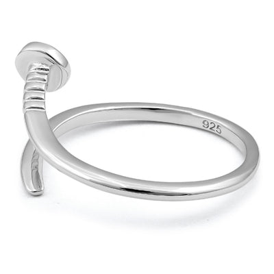Sterling Silver Nail Adjustable Ring