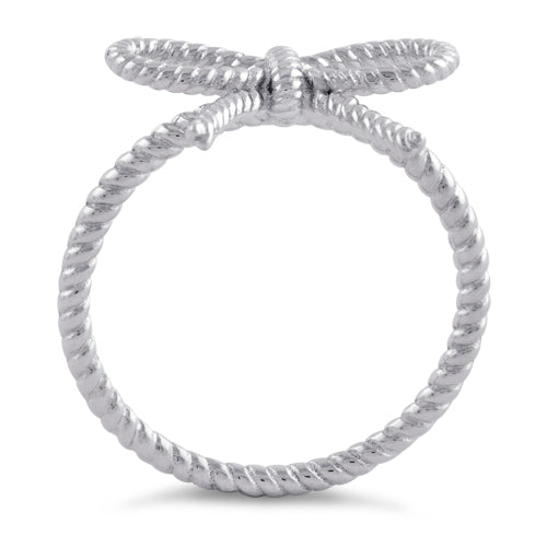 Sterling Silver Ribbon Bow Ring