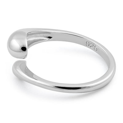 Sterling Silver Wave Round Ring