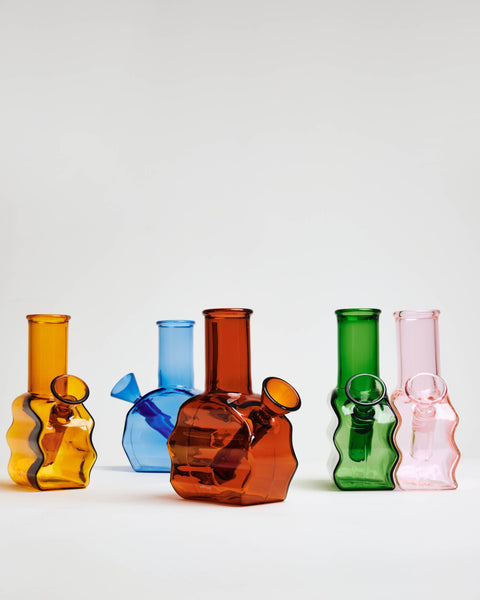 Mini Sunset Wavy Water Pipe - Lemon