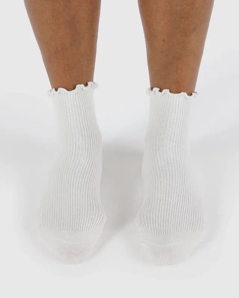 Lettuce Edge Sock Set of 2 - White