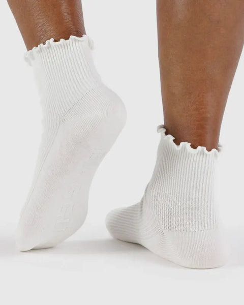 Lettuce Edge Sock Set of 2 - White