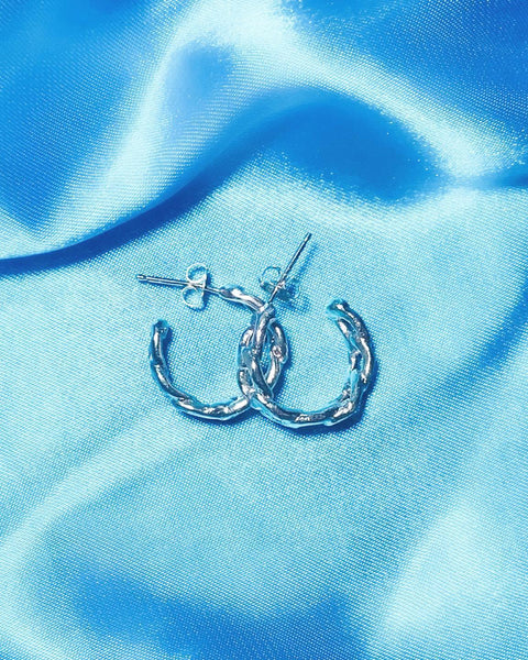 Mini Chain Hoops - Sterling Silver