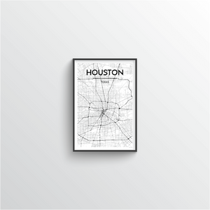 Houston Map Art Print