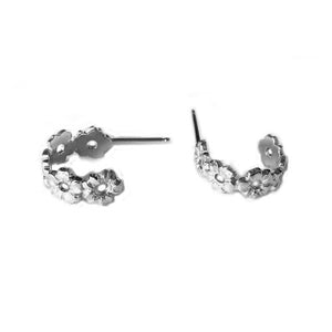 Blossom Hoop Earrings - Sterling Silver