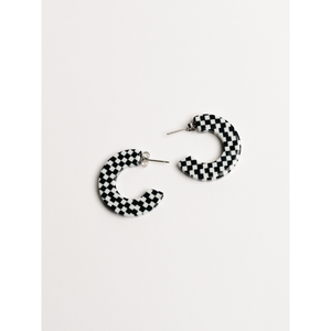Ray Hoops in Black + White Checkered