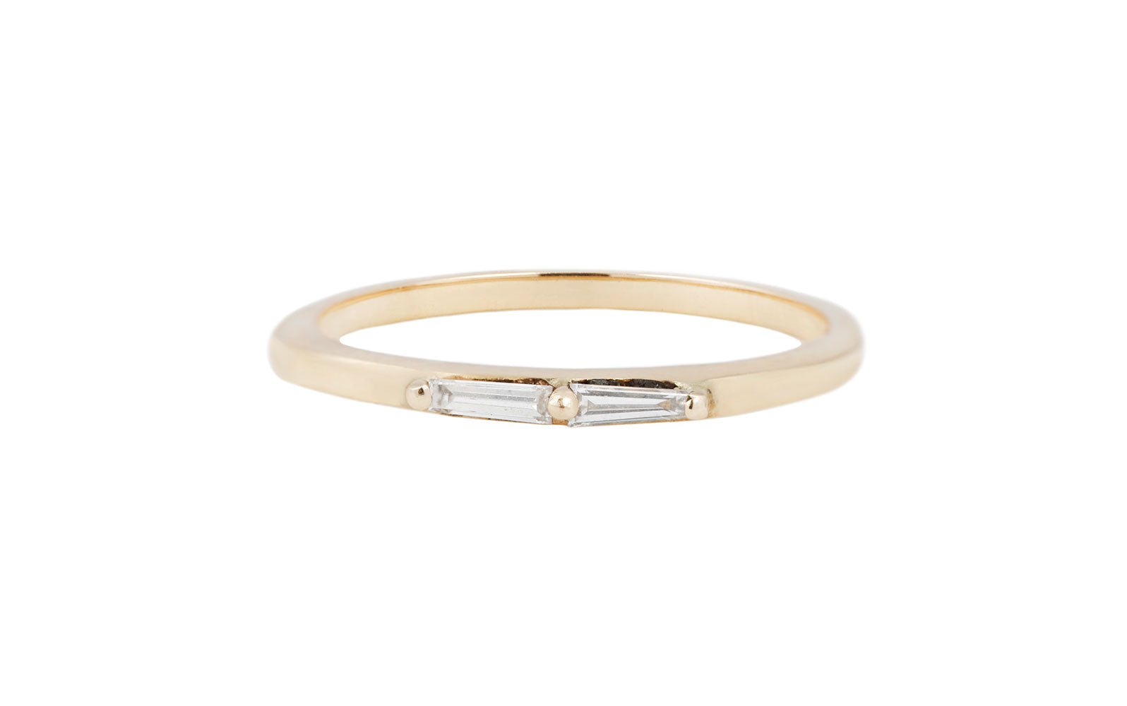Two-Stone Meridian Ring - Solid 18K Yellow Gold