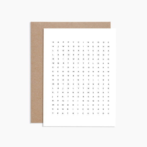 Word Search Card
