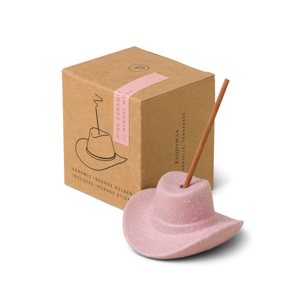 Cowboy Hat Incense Holder & Incense - Pink