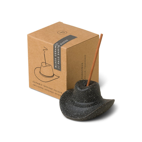 Cowboy Hat Incense Holder & Incense - Black