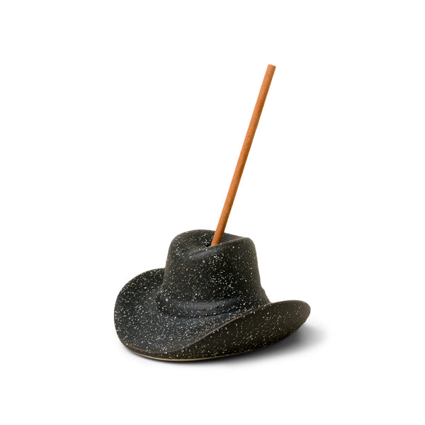 Cowboy Hat Incense Holder & Incense - Black