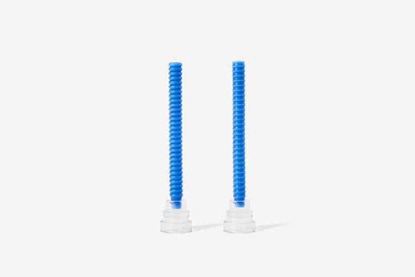 Blue Taper Candles - Set of 2