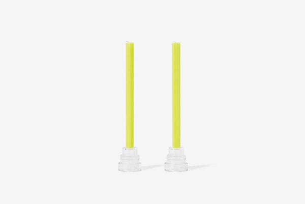 Yellow Taper Candles - Set of 2