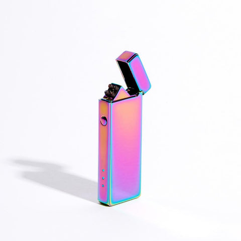 Slim Double Arc Lighter - Rainbow Metallic