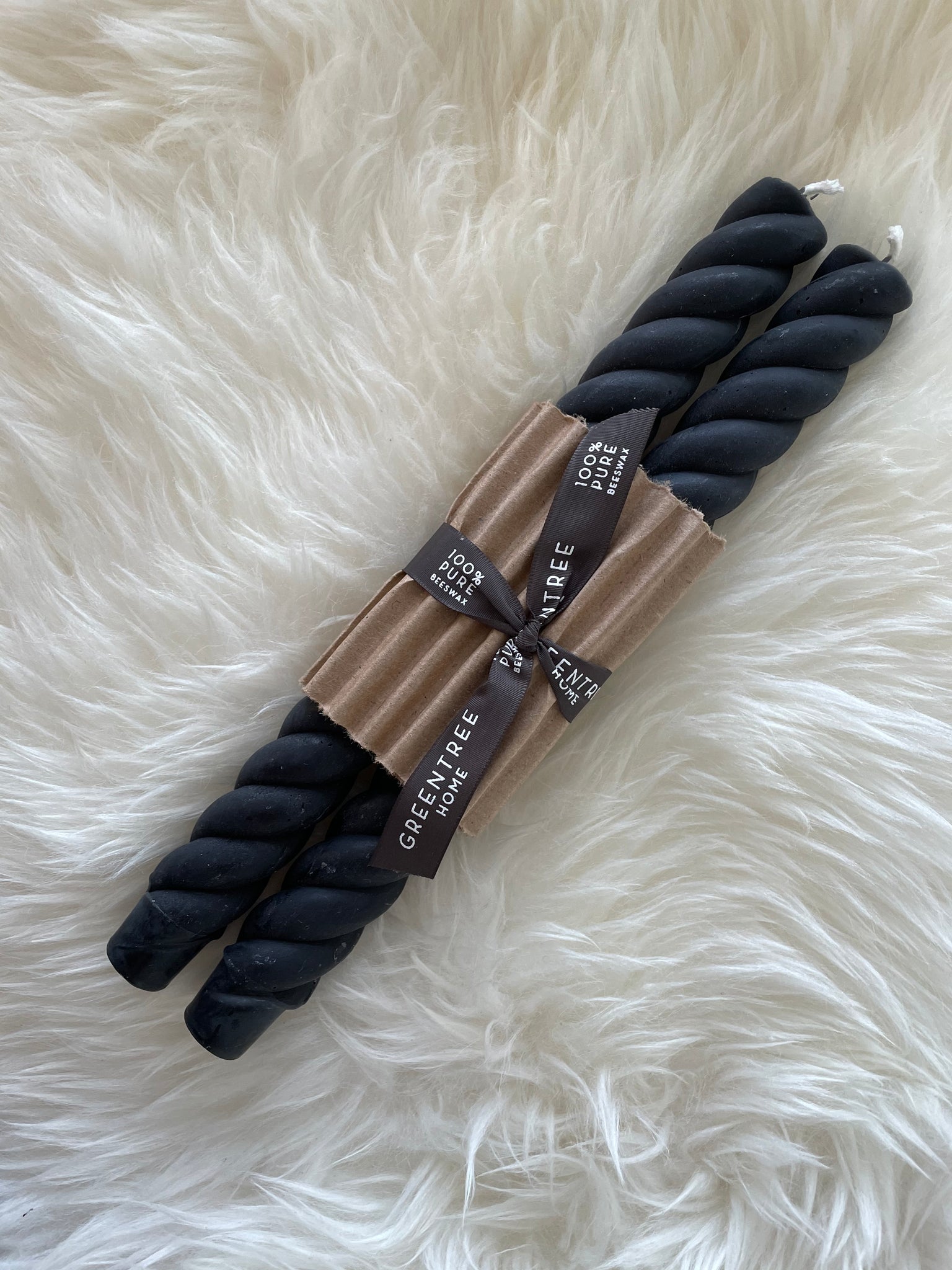 10" Rope Taper Candles - Black