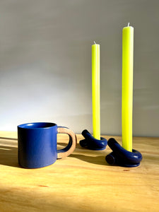 Curl Candlestick Holder - Blue