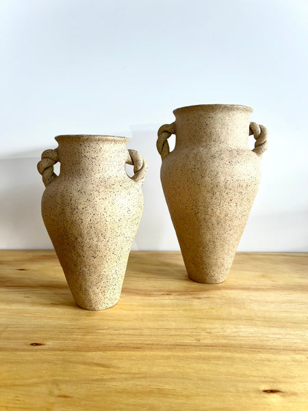 Handbuilt Speckled Amphora Vase - Large