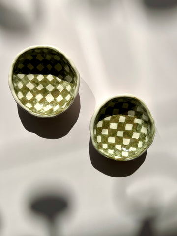 Checkered Dish - Green