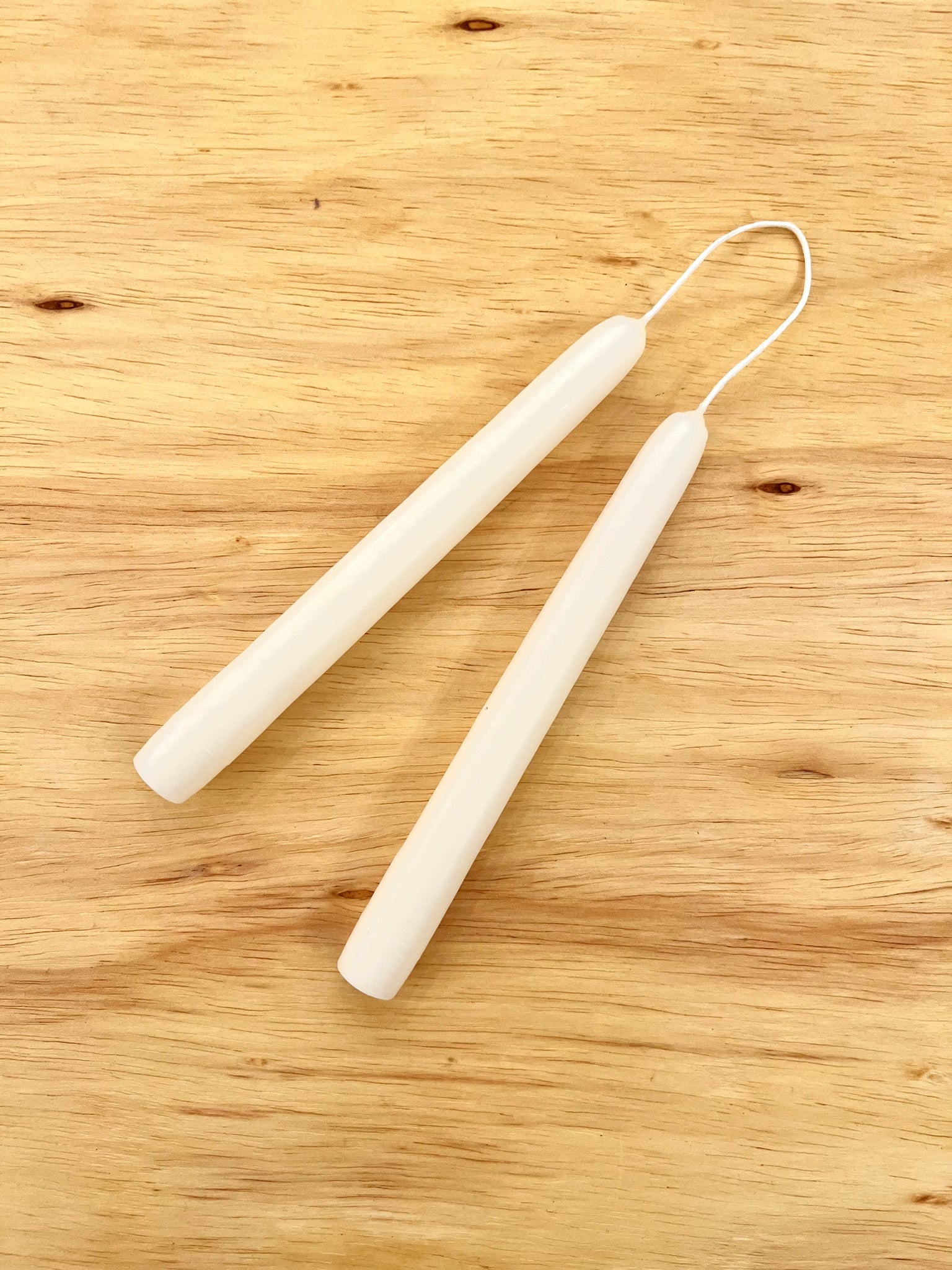 8" Taper Candles - Shell White