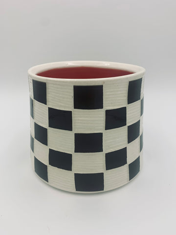 Checkered Planter – Black & White