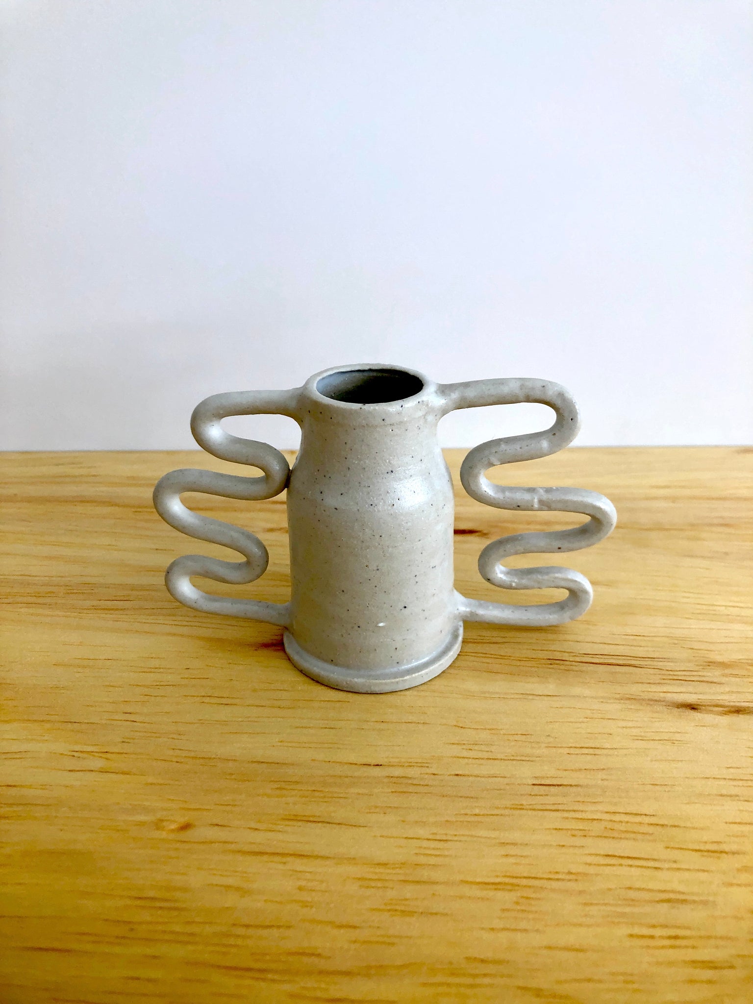 Tiny Curvy Amphora Vase - Matte White