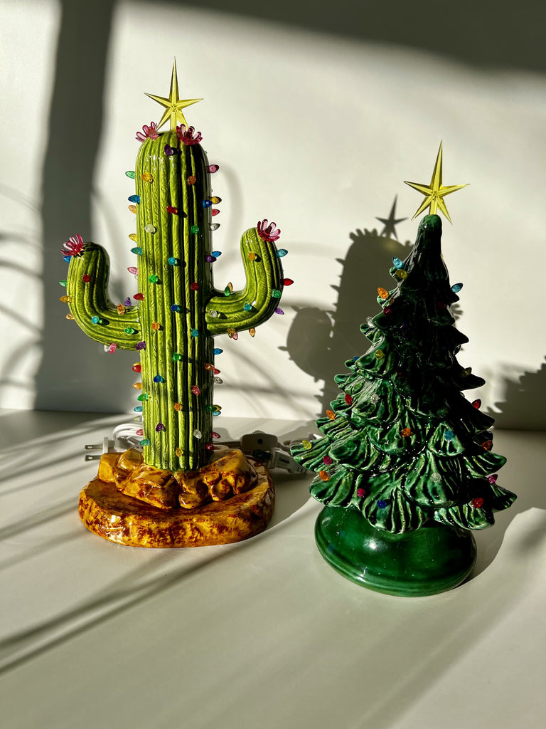 Ceramic cactus store christmas tree