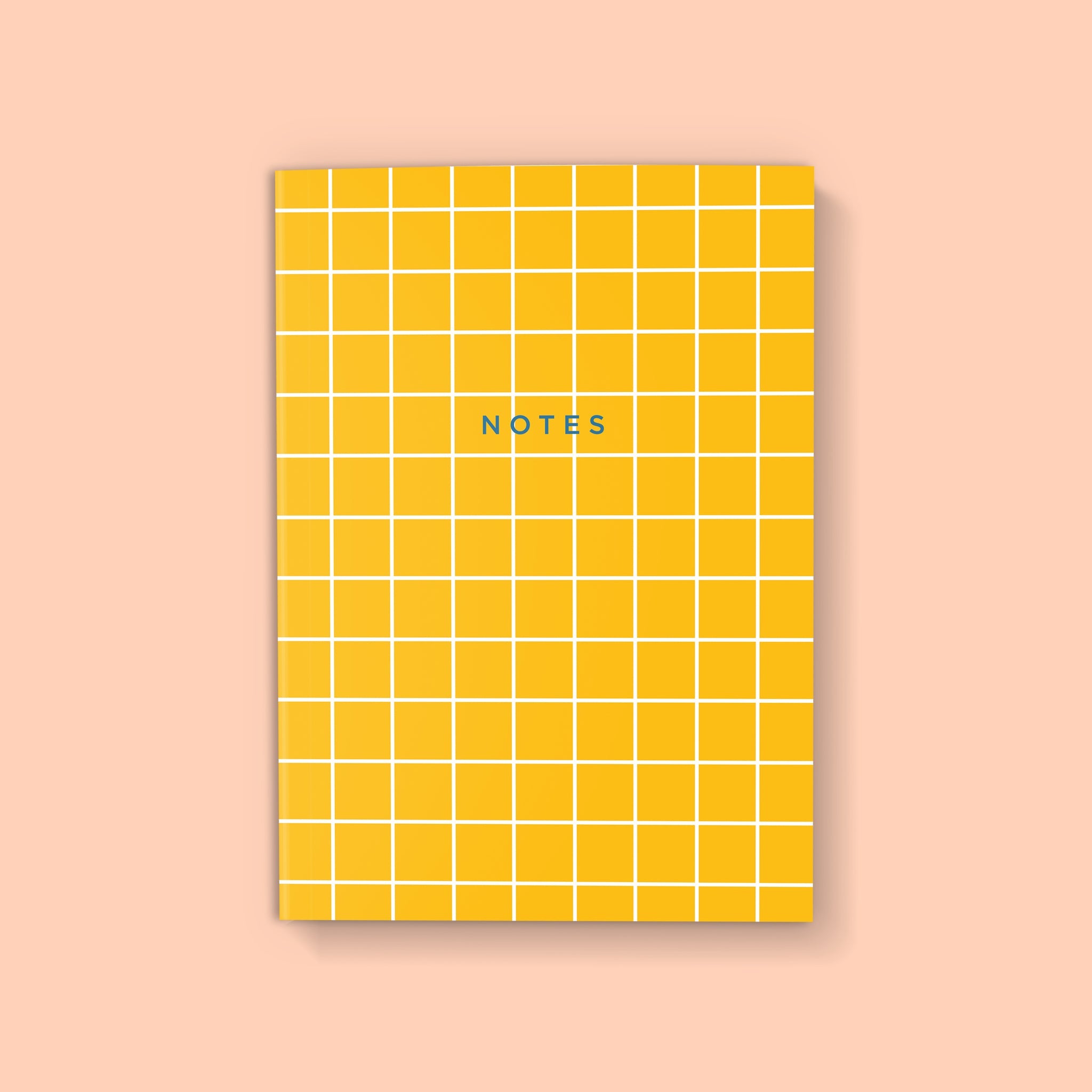 Yellow Grid Softcover Notebook - Blank Pages
