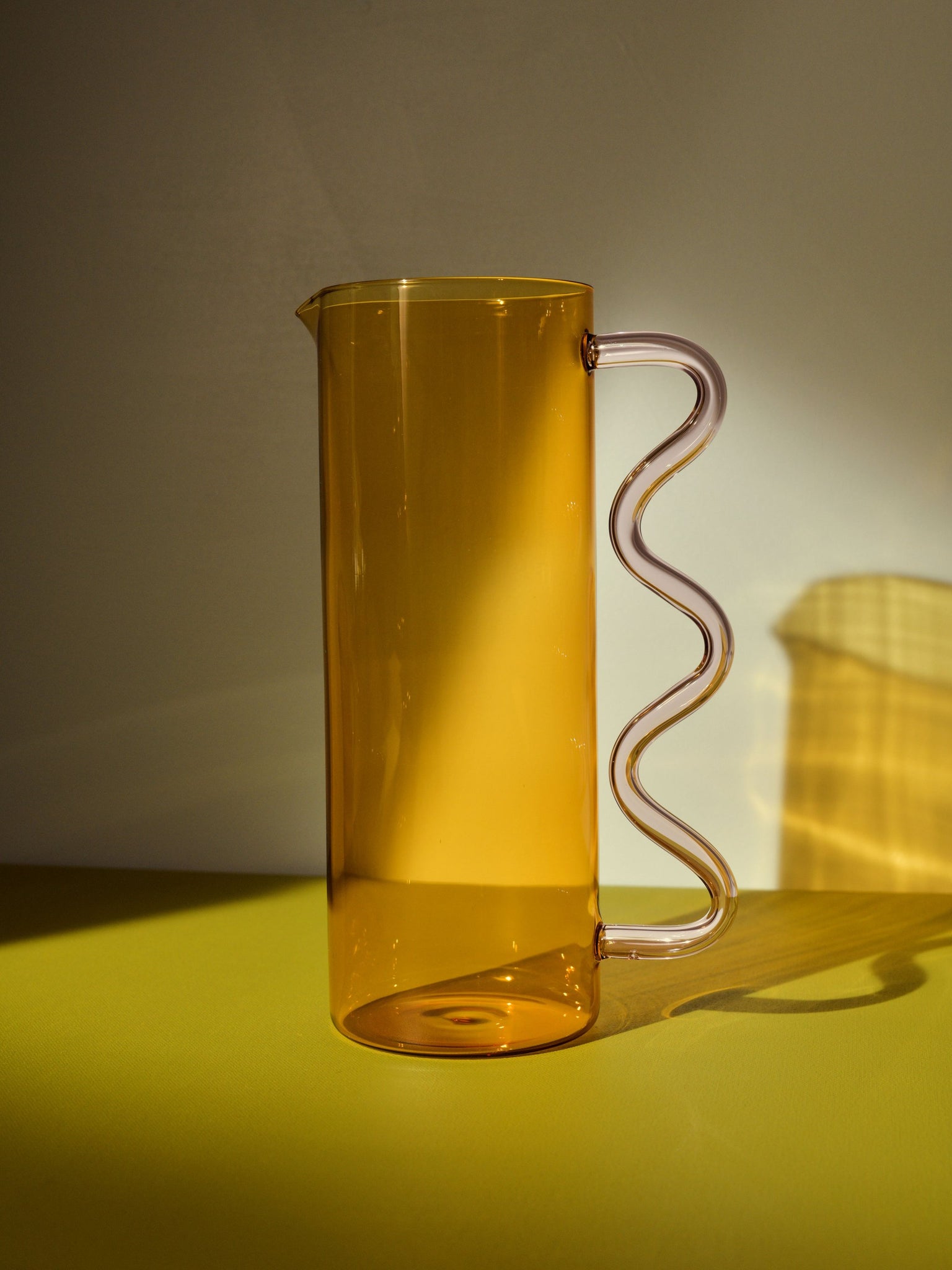 Wave Pitcher - Yellow with Pink