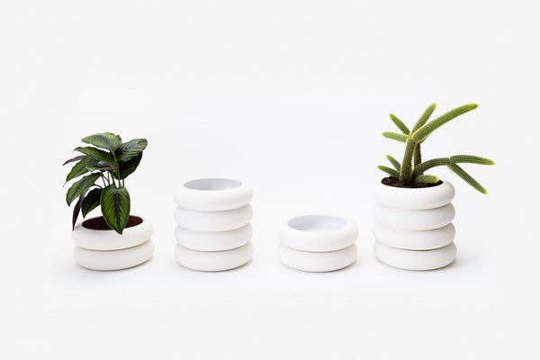 Stacking Planter in White - Tall