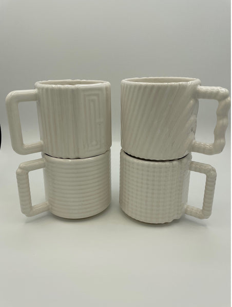 White Gozer Mug in Horizontal Texture