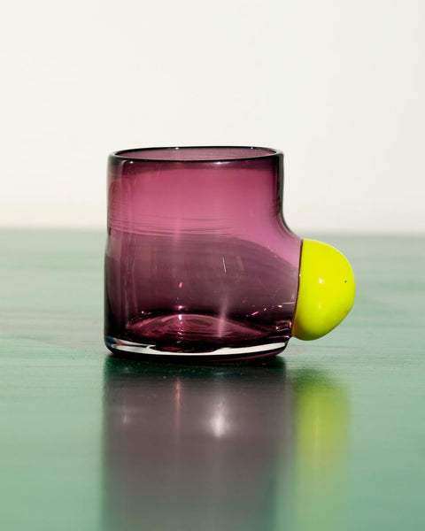 Tumbler Bubble Cup - Plum with Neon Yellow