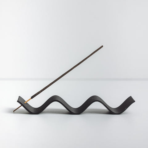 Wavy Incense Holder - Black