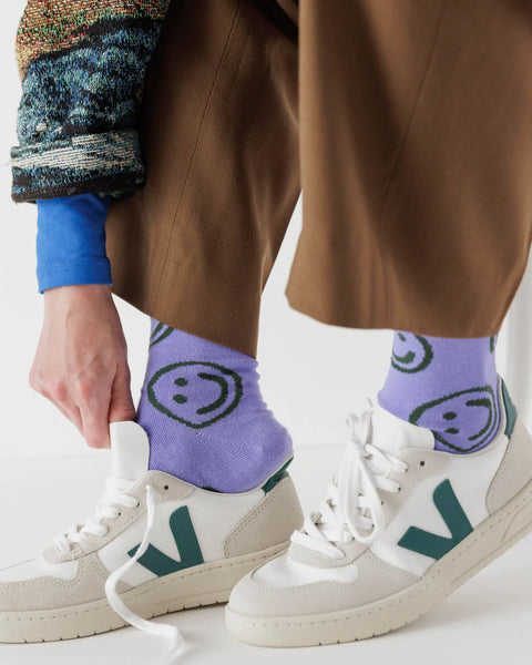 Crew Socks - Lavender Happy