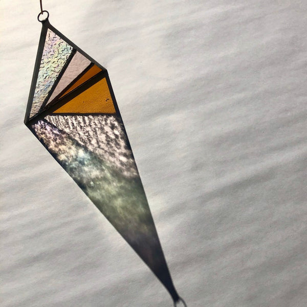 Stained Glass Triangle Suncatcher - Iridescent