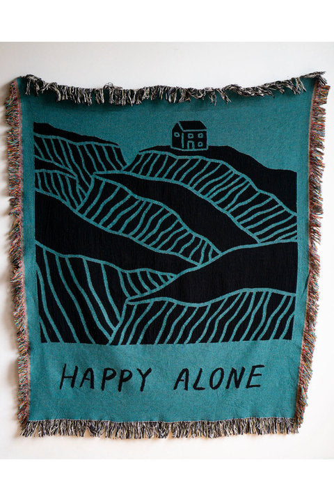 Happy Alone Woven Blanket