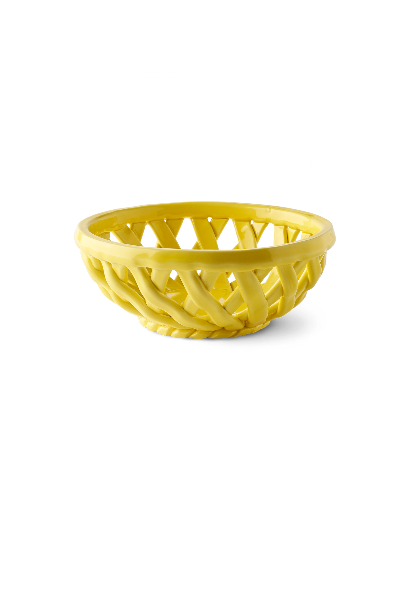 Yellow Sicilia Ceramic Basket - Small
